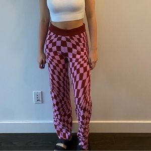 Daydreamer pink knit flare pants